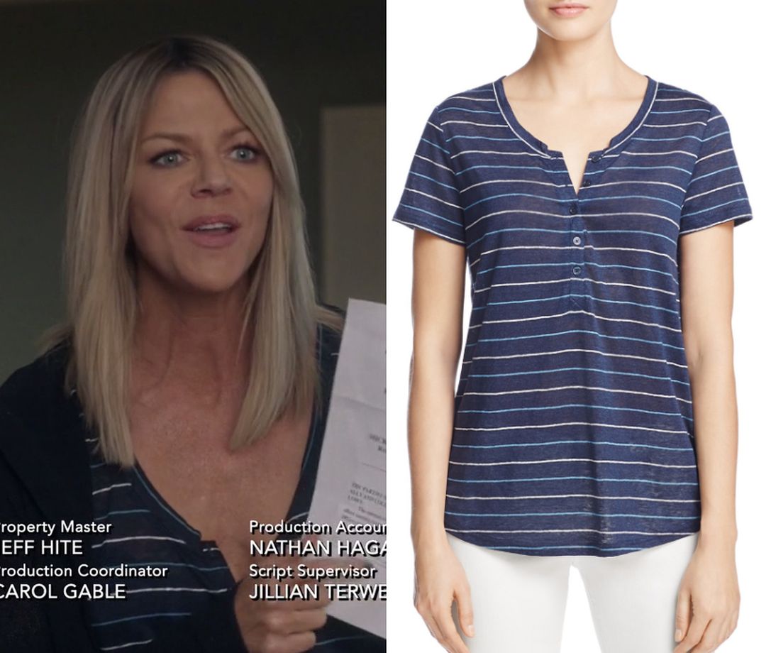 the mick: season   episode   mickey’s blue striped top