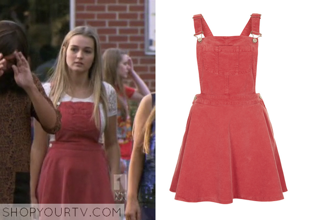 red school pinafore