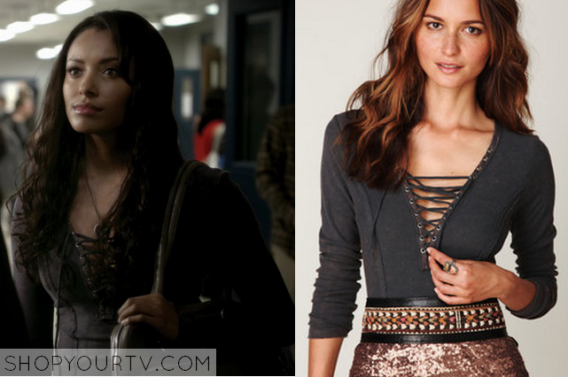 The Vampire Diaries: Season 3 Episode 11 Bonnie's Lace Up Thermal Top