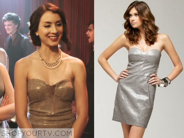 Pretty Little Liars Season 1 Episode 6 Spencer S Silver Strapless Dress Shop Your Tv