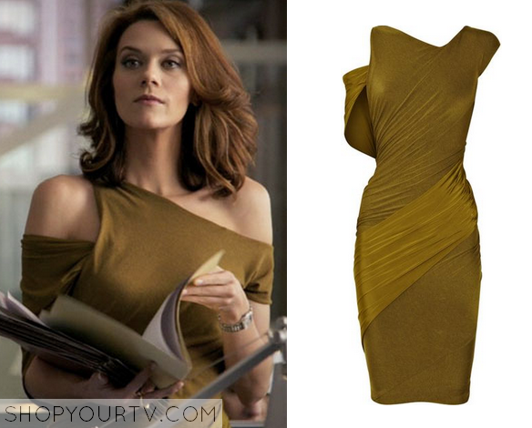 White Collar: Season 2 Episode 16 Sara's Olive Asymmetric Dress