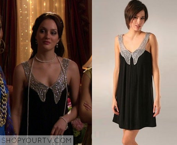 Gossip Girl: Season 1 Episode 16 Blair's Sequin Neck Black Dress