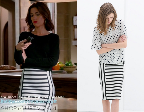 Devious Maids: Season 2 Episode 11 Marisol's Black & White Striped 