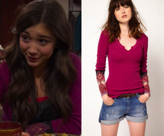 Girl Meets World: Season 1 Episode 4 Riley's Pink Crochet Sleeve Shirt 