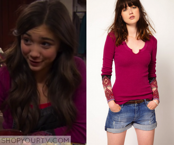 Girl Meets World: Season 1 Episode 4 Riley's Pink Crochet Sleeve Shirt ...