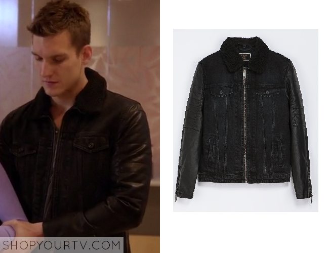 Chasing Life: season 1 episode 10 Leo's denim and leather jacket | Shop ...