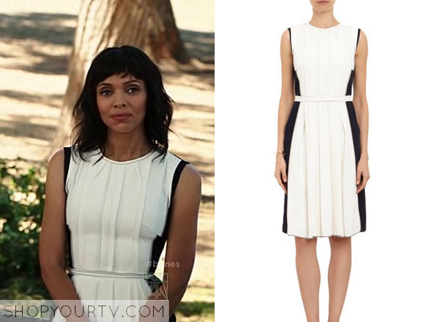 Camille Saroyan wearing the Sleeveless Graphic Dress by Carven - Bones The  Master in the Slop