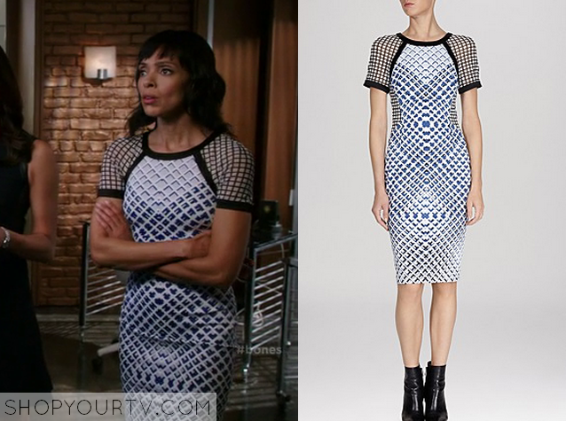 Bones: Season 10 Episode 11 Camille's Black & Blue Colorblock Dress