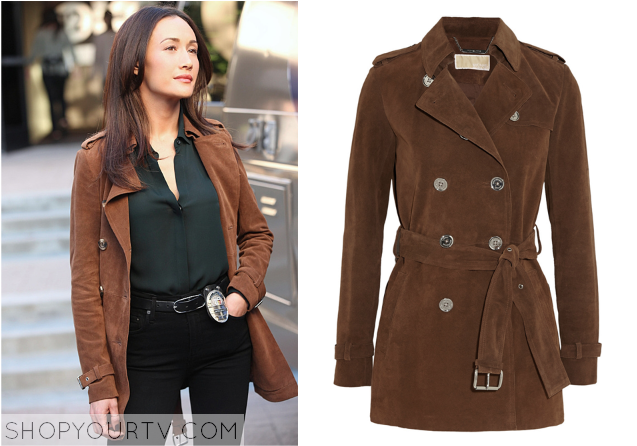 michael kors suede trench coat