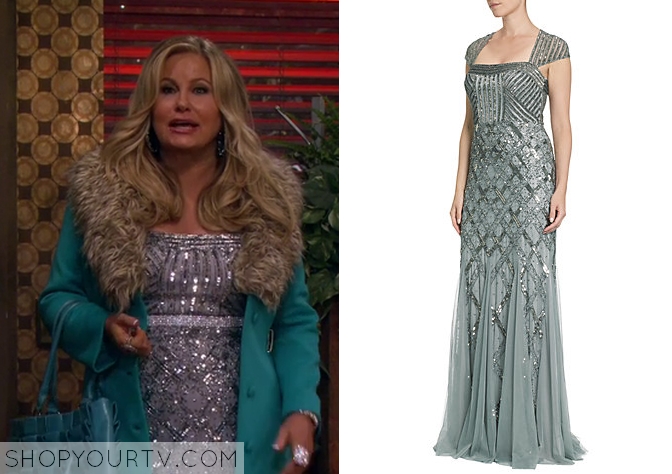 2 Broke Girls: Season 3 Episode 17 Caroline's White and Mesh Stripe Dress