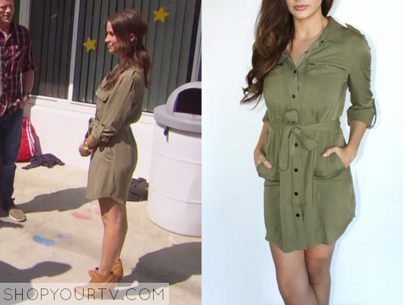 army green shirt dress