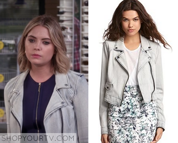 6x09 Hanna Marin Denim Moto Jacket Shop Your Tv