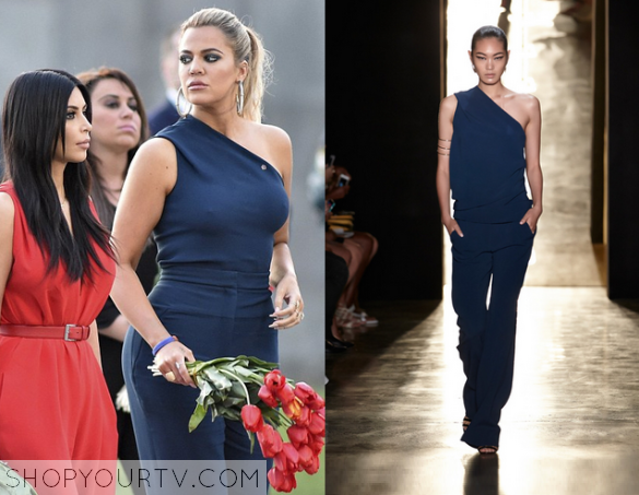 khloe kardashian blue jumpsuit