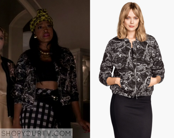 Scream Queens: Season 1 Episode 1 Zayday's Printed Bomber Jacket ...