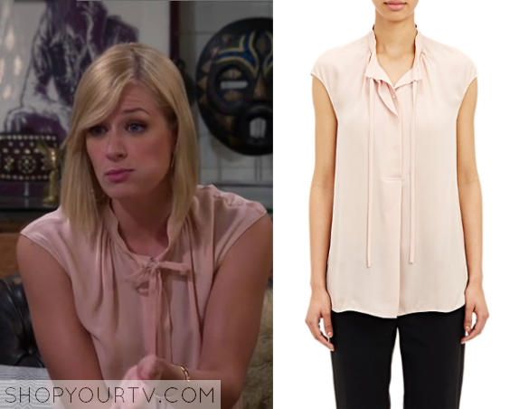 2 Broke Girls: Season 3 Episode 17 Caroline's White and Mesh Stripe Dress