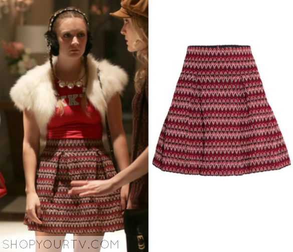 chanel red skirt