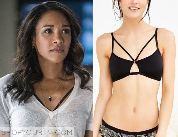 THE FLASH: SEASON 2 EPISODE 1 IRIS' BLACK STRAPPY BRALETTE