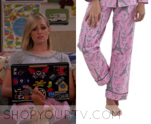 2 Broke Girls: Season 5 Episode 6 Caroline's Pink Eiffel Tower Pajama ...