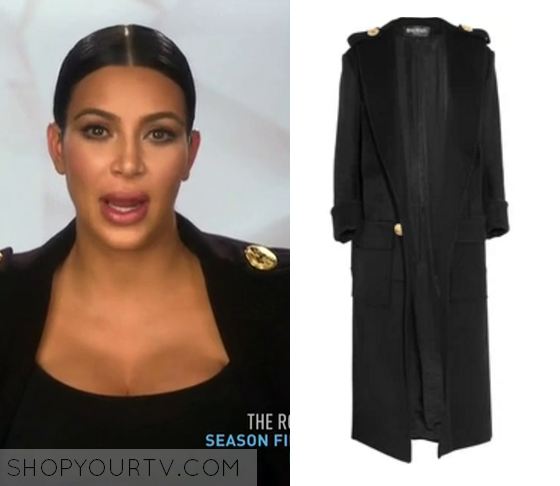 Kim kardashian black outlet coat