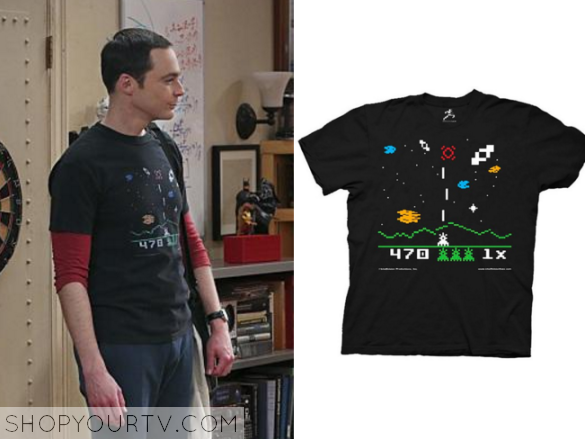 Big Bang Theory: Season 9 Episode 12 Sheldon's Space Invaders T Shirt ...