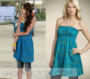 Hannah Montana: Miley's Blue Floral Strapless Dress | Shop Your TV