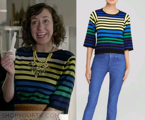 Last Man on Earth: Season 2 Episode 16 Carol’s Blue Colorblock Striped ...