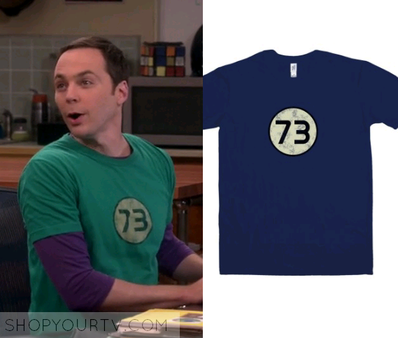 number 73 on sheldon's shirt