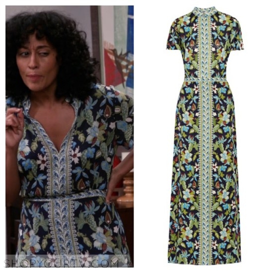 Blackish: Season 2 Episode 23 Rainbow’s Green and Blue Printed Maxi ...