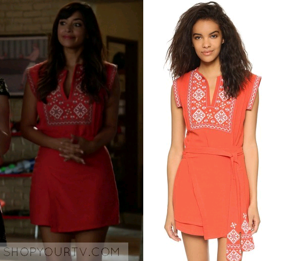 New Girl: Season 5 Episode 20 Cece’s Red Embroidered Dress – Shop Your TV