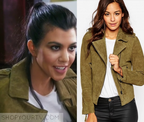 Kuwtk Season 12 Episode 4 Kourtneys Greentan Suede Jacket Fashion