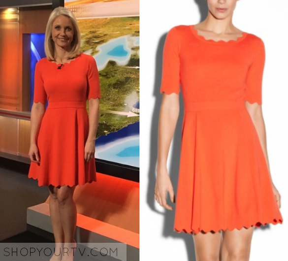 Nine News AU: June 2016 Livinia’s Orange Scalloped Dress – Shop Your TV