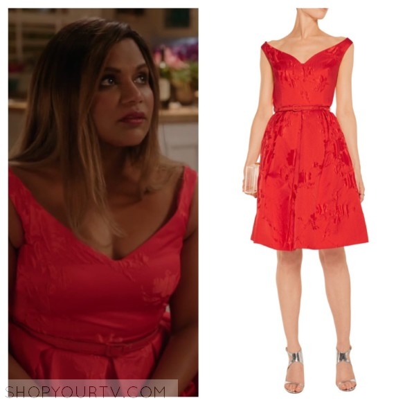 The Mindy Project: Season 4 Episode 25 Mindy's Red Cloqué Dress | Shop ...