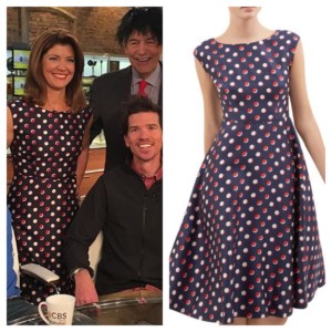 hobbs red polka dot dress