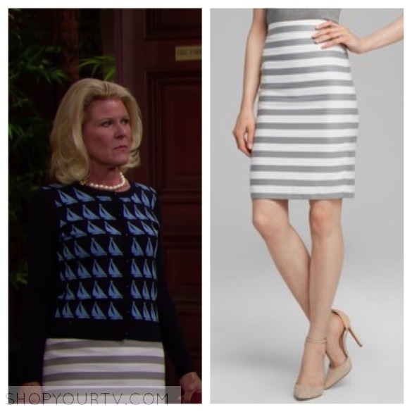 grey and white striped skirt