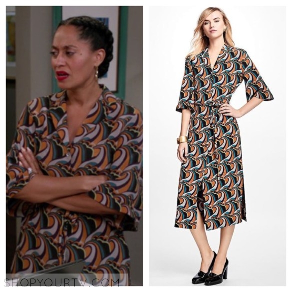 Blackish: Season 3 Episode 4 Rainbow's Silk Swirl Retro Print Dress ...