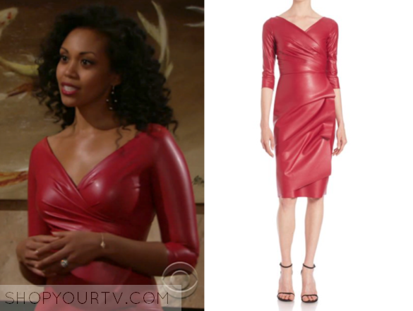 The Young and the Restless: December 2016 Hilary's Red Leather Ruched ...