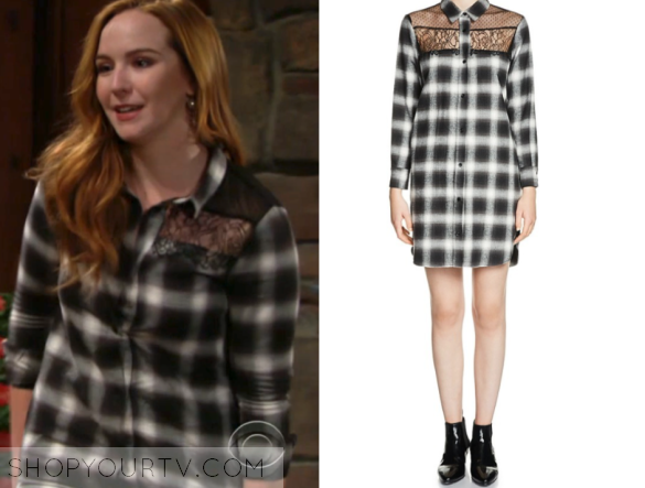 The Young and the Restless: December 2016 Mariah's Black Plaid Lace ...