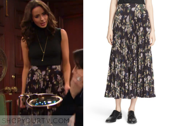 The Bold and the Beautiful: January 2017 Ivy's Black Floral Pleated ...