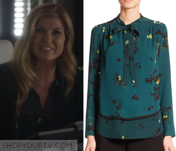 Nashville: Season 5 Episode 4 Rayna's Green Printed Blouse | Shop Your TV