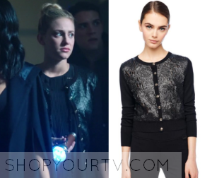 Riverdale: Season 1 Episode 3 Betty's Black Faux Leather Cardigan ...