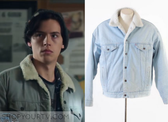 Riverdale: Season 4 Episode 1 Jughead's Brown Collar Denim Jacket | Shop  Your TV