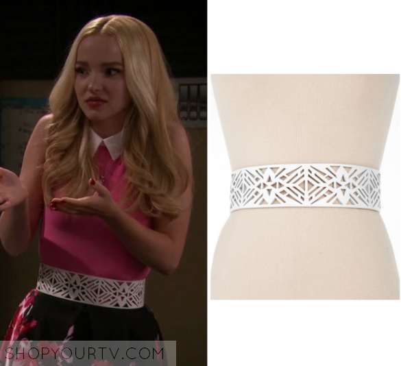 Liv Rooney (Dove Cameron) wears this white thick boxy belt in this episode ...