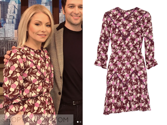 Live with Kelly: March 2017 Kelly Ripa's Pink Printed Dress | Shop Your TV