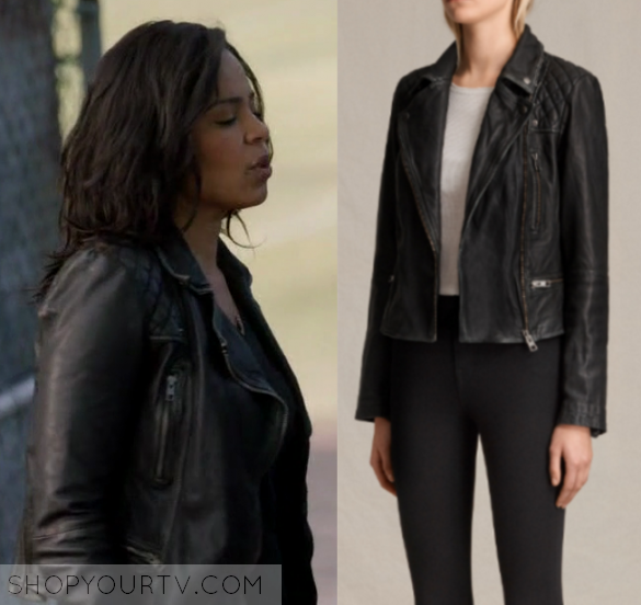 Shots Fired: Season 1 Episode 2 Ashe's Black Quilted Leather Jacket ...