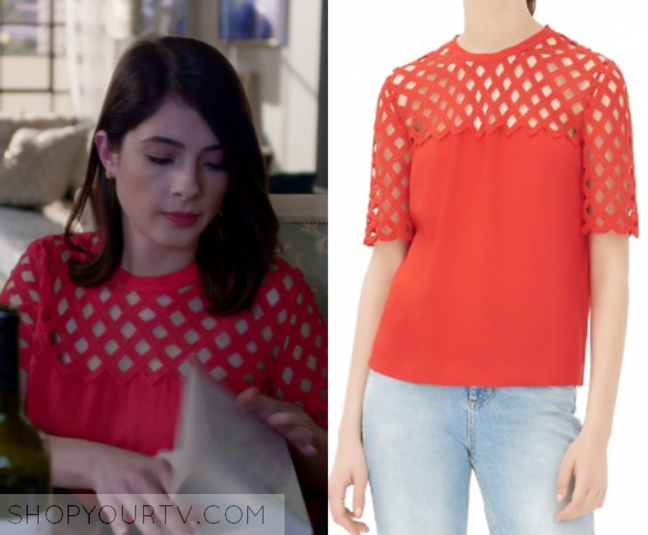 Famous in Love: Season 1 Episode 7 Alexis' Red Lattice Top | Shop Your TV