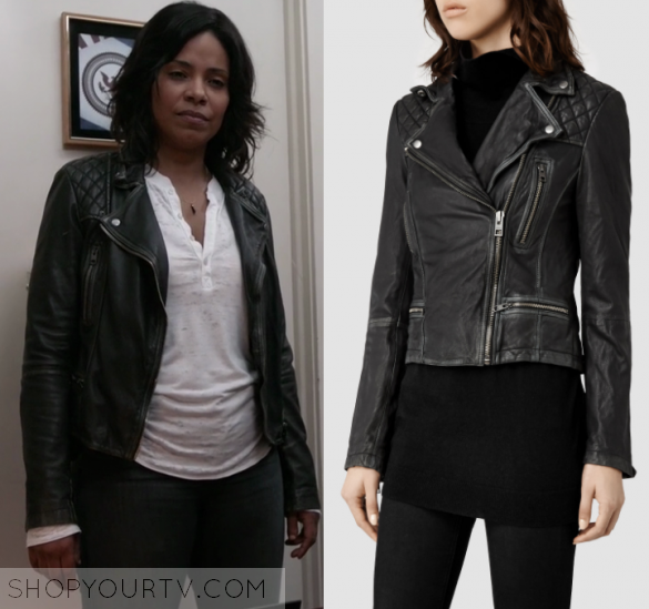 Shots Fired: Season 1 Episode 9 Ashe's Black Quilted Leather Jacket ...