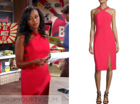 The Young and the Restless: July 2017 Hilary's Pink Cut Out Sheath ...