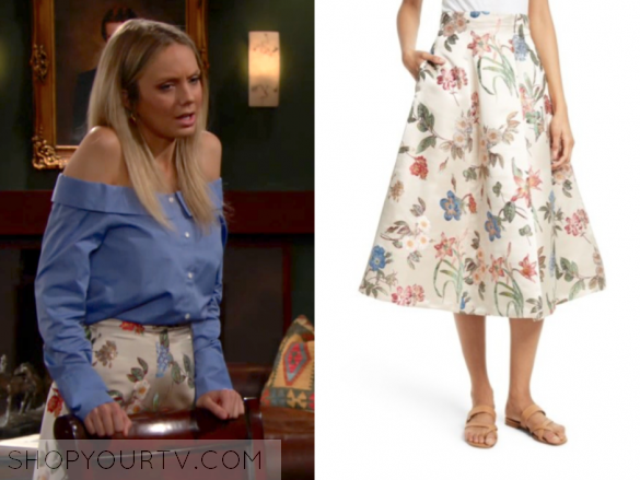 The Young and the Restless: August 2017 Abby's Beige Floral Skirt ...