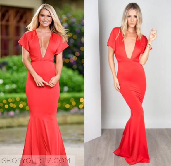 The Bachelor AU: Season 5 Episode 7 Simone's Red Dress | Shop Your TV