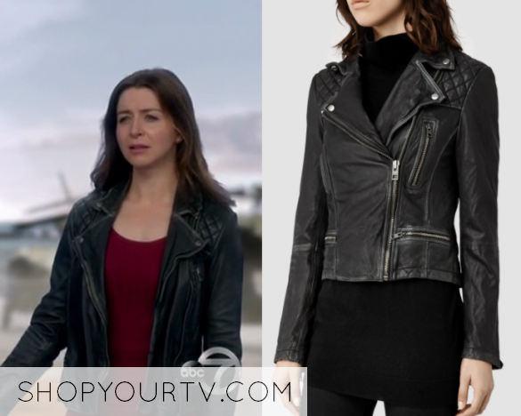 Grey's Anatomy: Season 14 Episode 1 Amelia's Quilted Leather Jacket ...